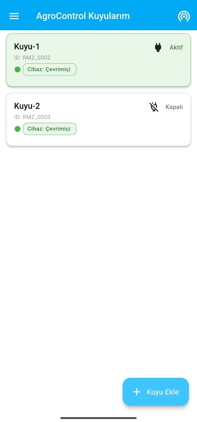 Agrocontrol mobil ekran 1